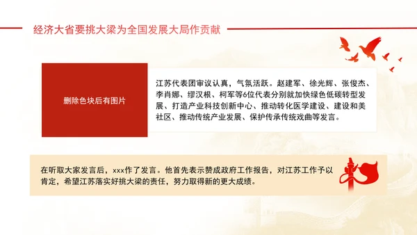 重要领导参加江苏代表团审议强调经济大省要挑大梁党课PPT