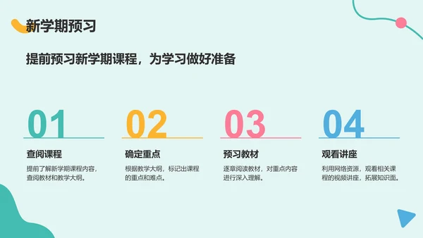 绿色扁平风暑假生活规划PPT模板