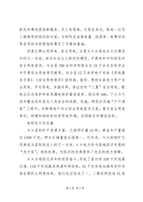 供电分局争创一流县供电企业事迹纪实 (3).docx