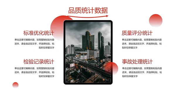 红色品管部年终工作总结PPT模板