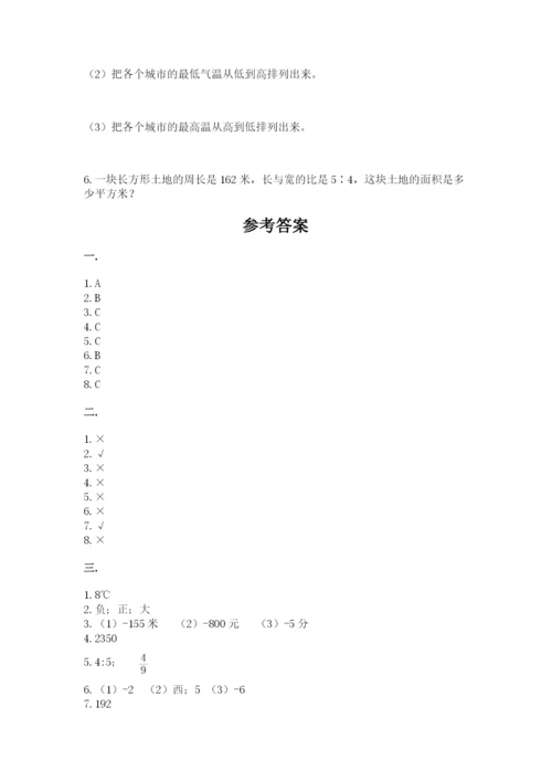 小学六年级数学毕业试题（考点梳理）.docx