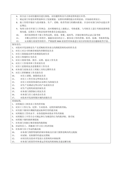 科技发展公司部门负责人职位专项说明书.docx