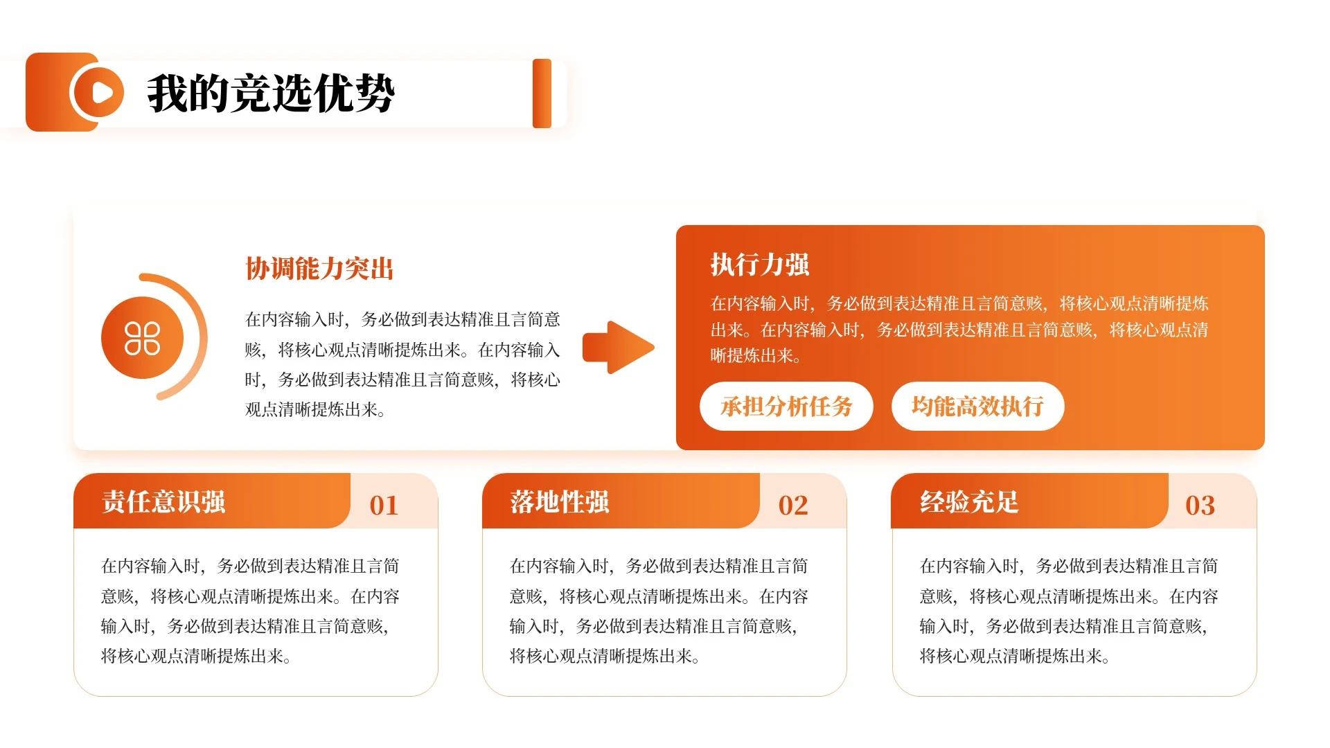 橙色简约风团支书竞选自我介绍PPT单页