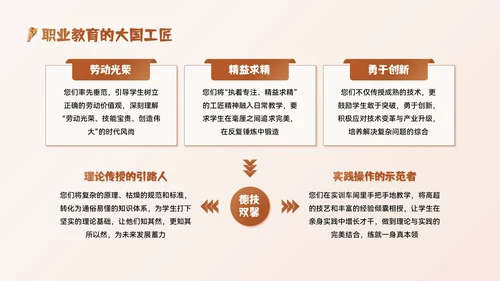 棕色系插画风庆祝教师节PPT模板