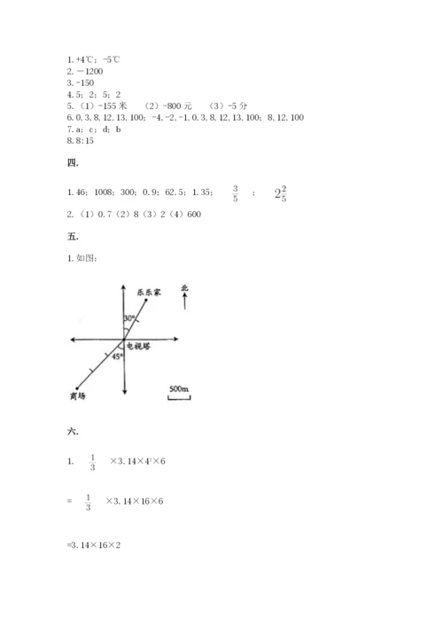 人教版数学小升初模拟试卷附完整答案（考点梳理）.docx