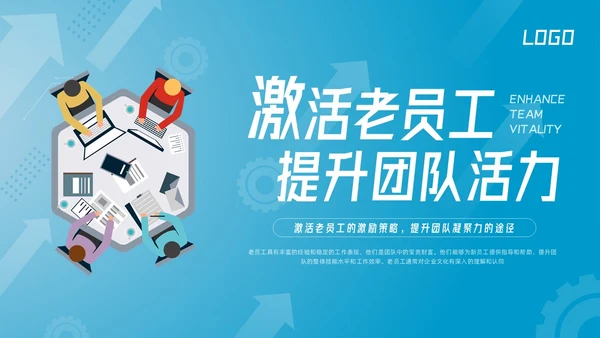 蓝色简约激活老员工提升团队活力团队激活PPT模板宣传PPT动态PPT领导力