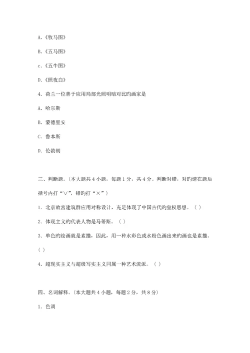 2023年美术教师招聘考试试题及答案专业基础知识部分.docx