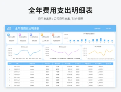 全年费用支出明细表