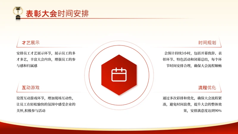 党政风五一劳动节4项并列关系图PPT单页