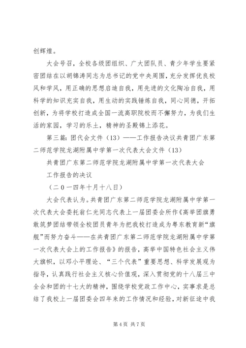 团代会工作报告决议.docx