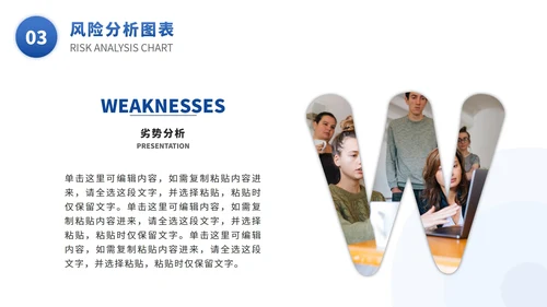 SWOT风险分析图表数据报表PPT模版