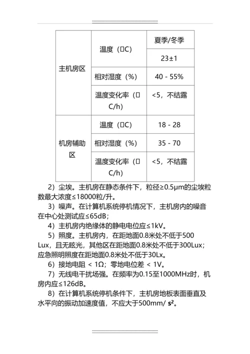 B类机房中心机房建设技术规格及要求.docx