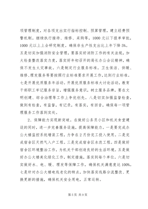 市政府机关事务管理局年度工作计划.docx