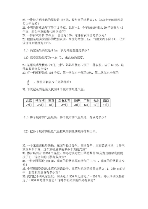 六年级小升初数学应用题50道新版