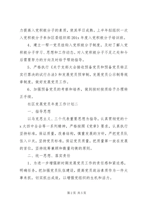 社区发展党员年度工作计划.docx