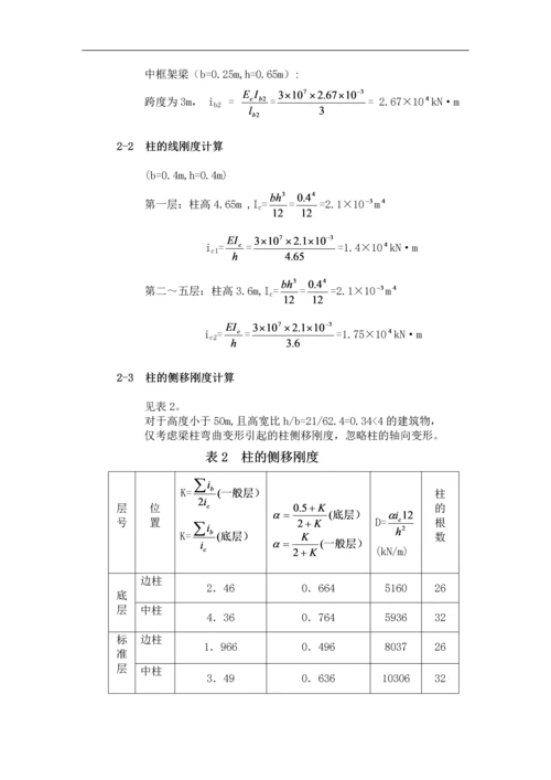 框架结构设计计算书、巨详细的步骤.docx