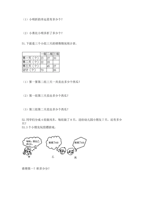 小学二年级上册数学应用题100道及答案（最新）.docx