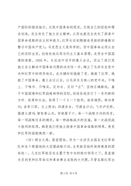 长征精神党课交流稿.docx