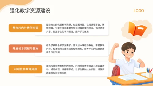 橙色插画风新高考模式下教学重点与策略PPT