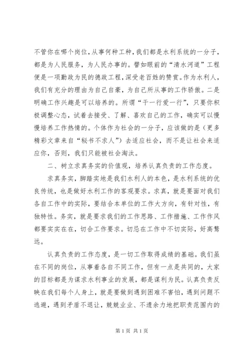 水利系统青年干部谈工作体会座谈会发言材料：如何做一个有作为的水利人 (4).docx