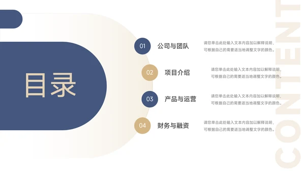 蓝金高端商业计划书PPT模板