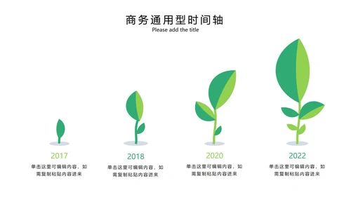 绿色系简约商务时间轴内容集合PPT模板