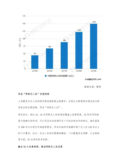 中国无人机行业市场分析应用前景良好--融合5G技术实现网联无人机.docx