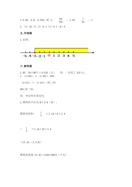 六年级下册数学期末测试卷及完整答案（易错题）.docx