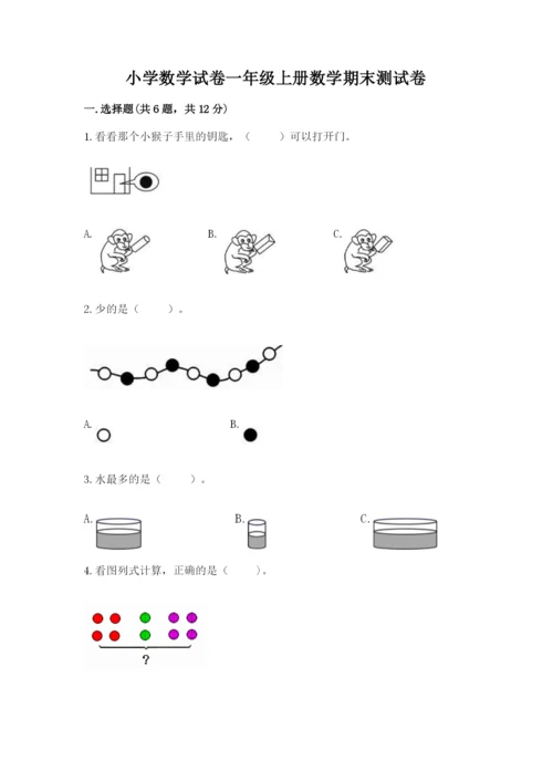小学数学试卷一年级上册数学期末测试卷（考点梳理）.docx