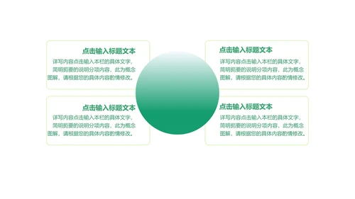 绿色扁平风简约总结汇报PPT模板
