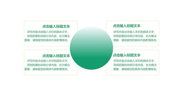 绿色扁平风简约总结汇报PPT模板