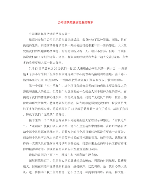 精编之公司团队拓展活动总结范本.docx