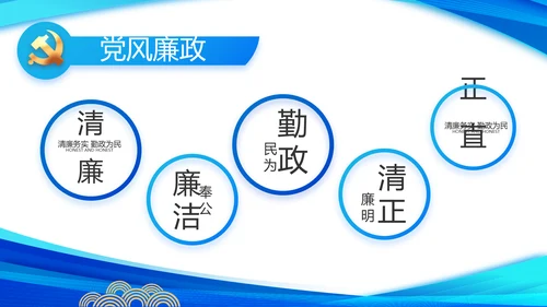 蓝色简约党支部工作专题动态PPT
