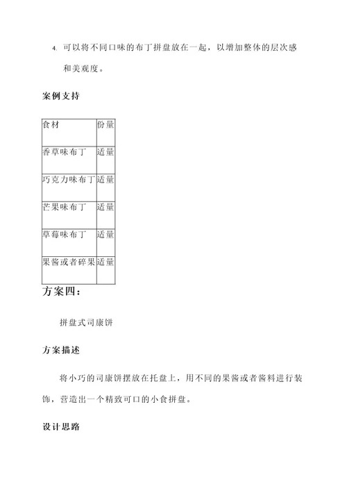 小食创意摆盘设计方案