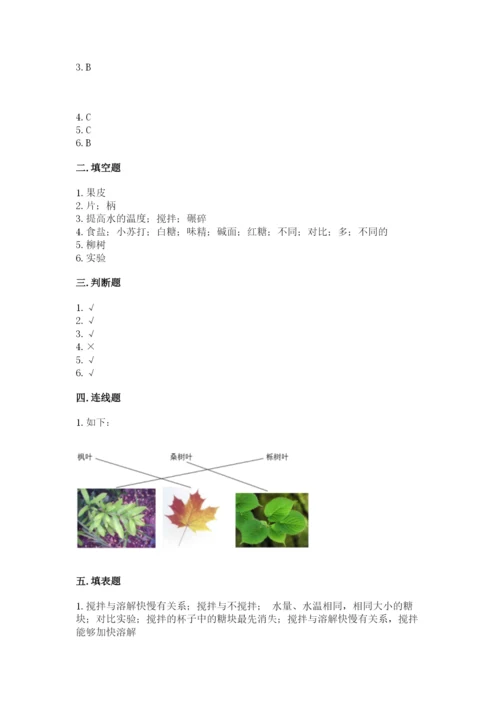 教科版科学一年级上册第一单元《植物》测试卷1套.docx