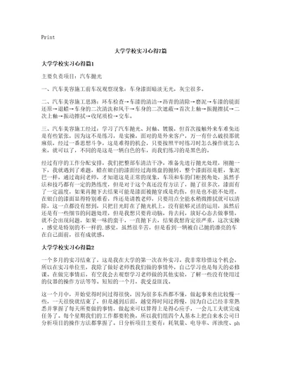 大学学校实习心得7篇