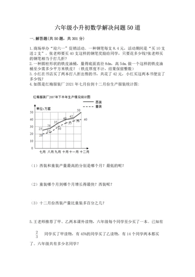 六年级小升初数学解决问题50道（a卷）word版.docx