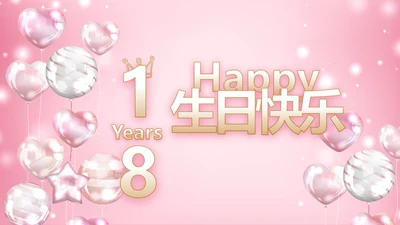 粉色生日快乐生日派对纪念册电子相册动态PPT
