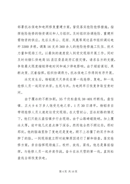 电力优秀党员事迹材料.docx