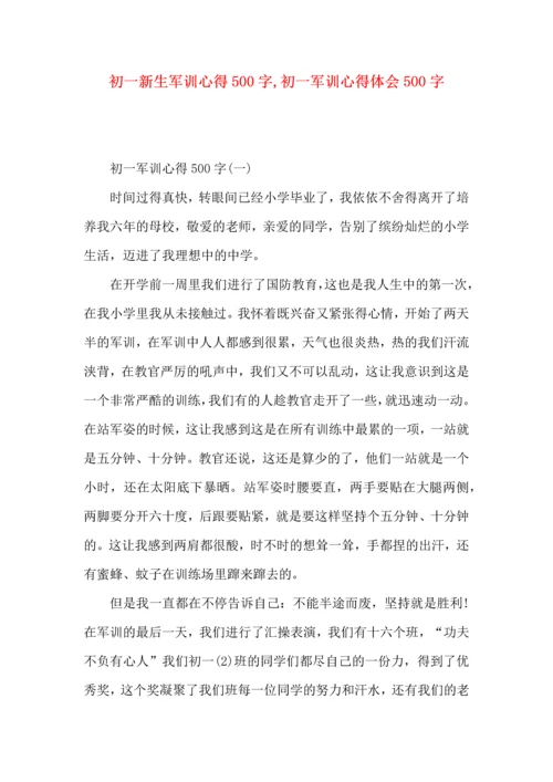 初一新生军训心得500字,初一军训心得体会500字.docx