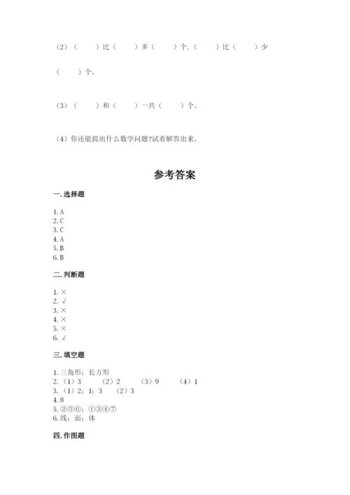 苏教版一年级上册数学第六单元 认识图形（一） 测试卷（考点梳理）.docx