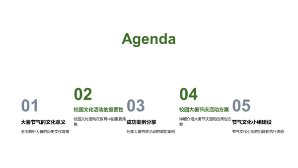 大暑校园活动策略PPT模板