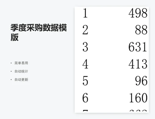 季度采购数据模版