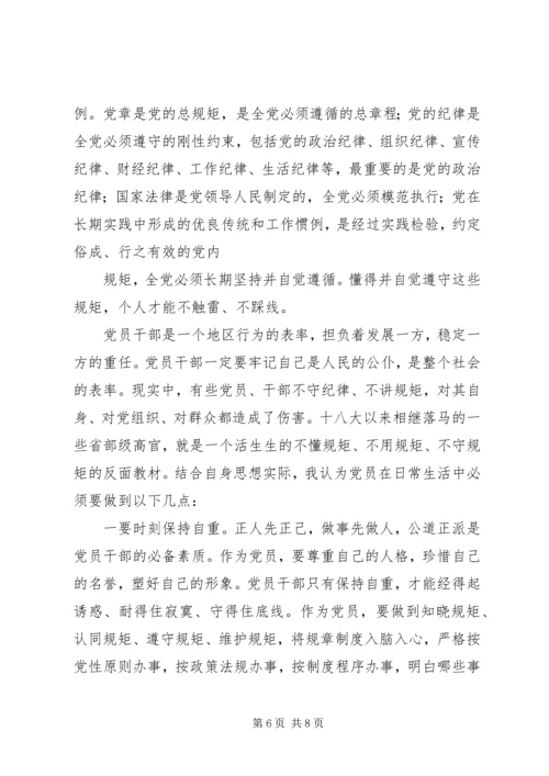 县委书记讲规矩有纪律民主生活会发言提纲 (2).docx