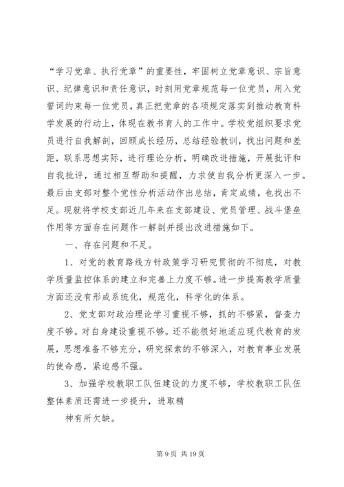 学习党章、执行党章党性分析报告03.docx