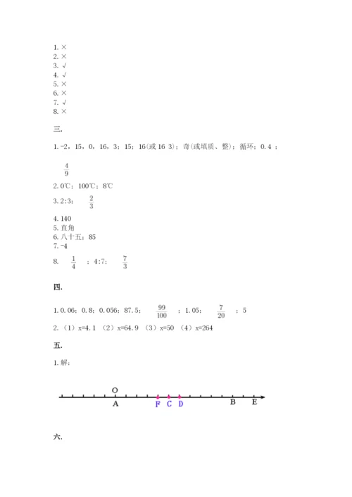 小学毕业班数学检测题及答案【最新】.docx