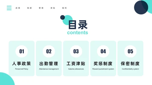 青色简约商务风员工培训PPT模板