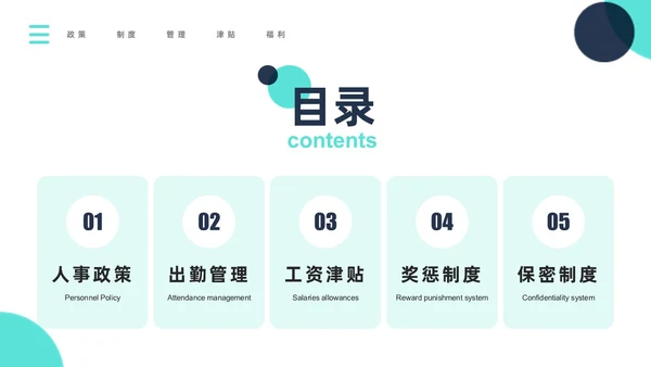 青色简约商务风员工培训PPT模板