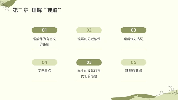 绿色小清新追求理解的教学设计素材读书分享会PPT