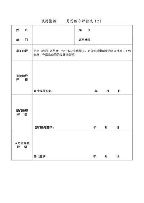 试用期管理办法及试用期考核表格.docx